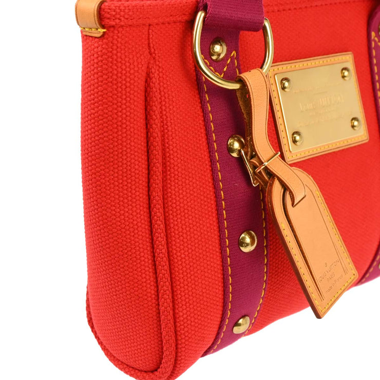 Louis Vuitton Red Purple Antigua Cabas PM Tote Bag M40037 FL0065 165763