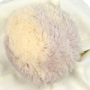 Chanel White Sport Line Knit Cap #M Small Good 166018