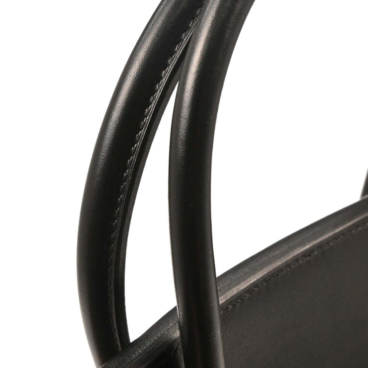 Hermes Black Orange Box Calf Potamos Haut a Courroies 36 Handbag 16M  J 166088