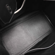 Hermes Black Orange Box Calf Potamos Haut a Courroies 36 Handbag 16M  J 166088