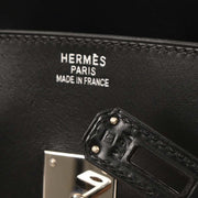 Hermes Black Orange Box Calf Potamos Haut a Courroies 36 Handbag 16M  J 166088