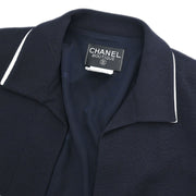 Chanel Single Breasted Jacket Black 95P #42 166164