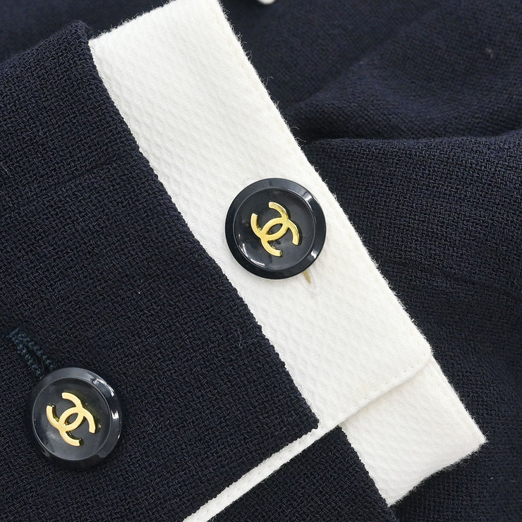 Chanel Single Breasted Jacket Black 95P #42 166164