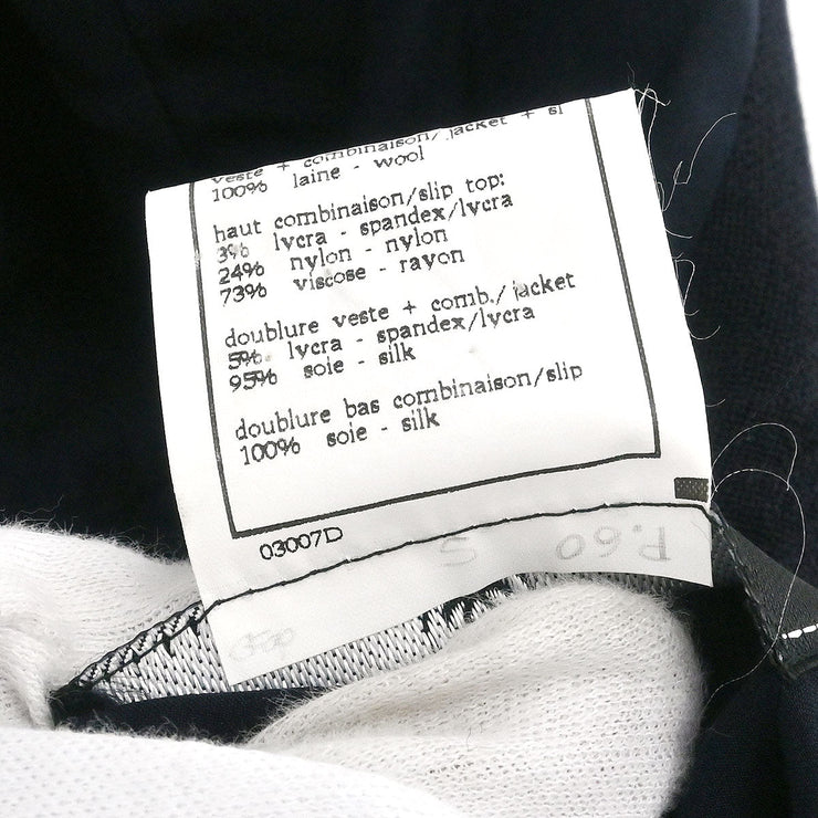 Chanel Single Breasted Jacket Black 95P #42 166164