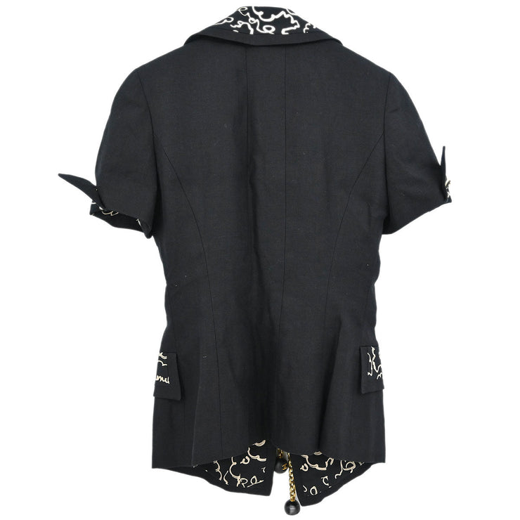 Chanel Single Breasted Jacket Black 93P #38 166170