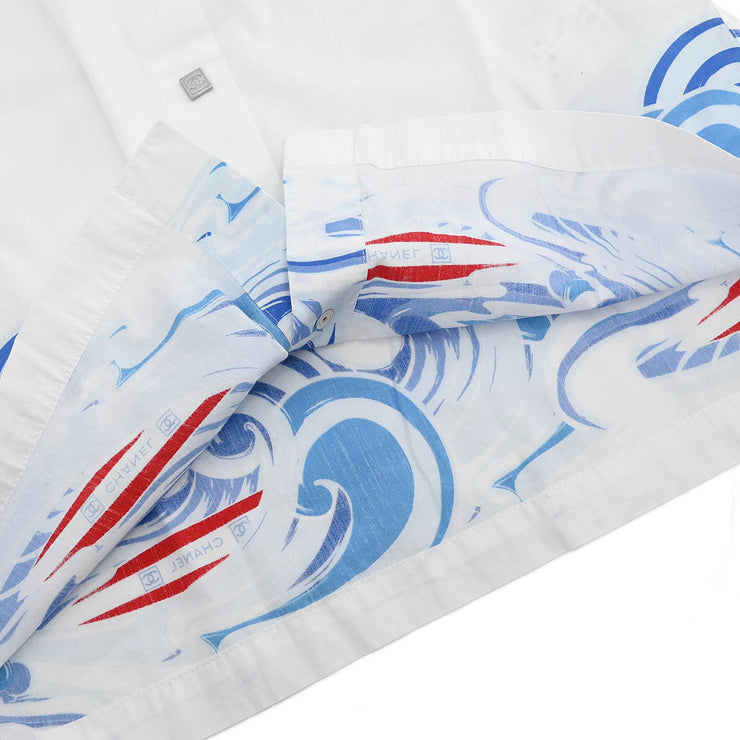 Chanel Sports Line Short Sleeve Shirt Blouse Top White 06S #40 166175