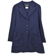 Chanel Single Breasted Jacket Navy 97P #38 166177