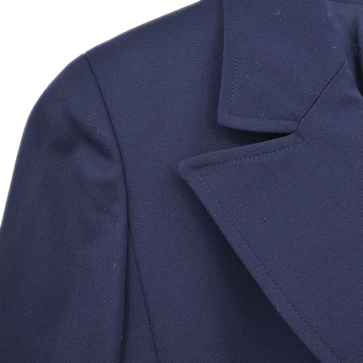 Chanel Single Breasted Jacket Navy 97P #38 166177