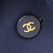 Chanel Single Breasted Jacket Navy 97P #38 166177