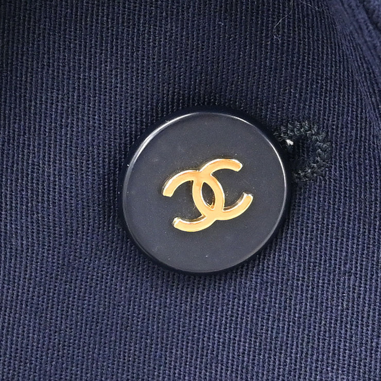 Chanel Single Breasted Jacket Navy 97P #38 166177