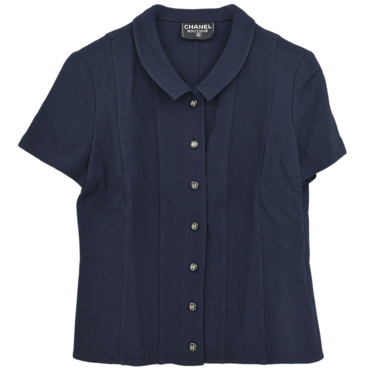 Chanel Short Sleeve Top Navy 166183