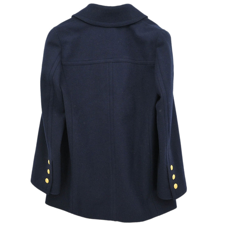 Chanel Double Breasted Jacket Navy 96A #40 166189