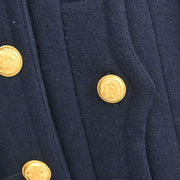 Chanel Double Breasted Jacket Navy 96A #40 166189