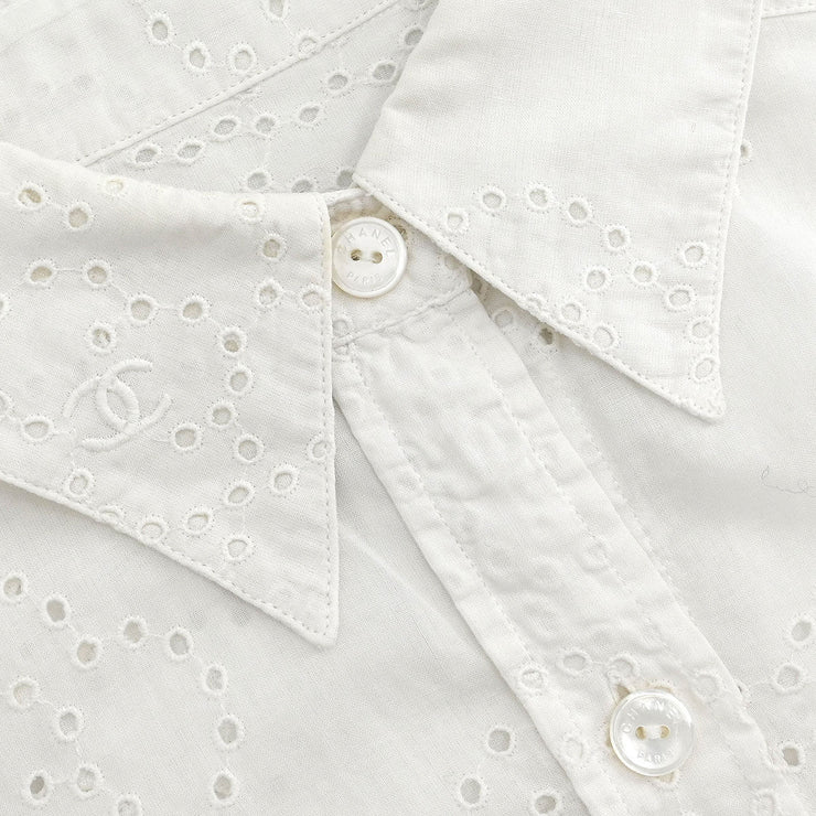 Chanel Shirt Blouse White 08P #38 166200