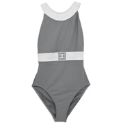 Chanel Swimwear Swimsuit Sport Line White Gray 01P #40 166201