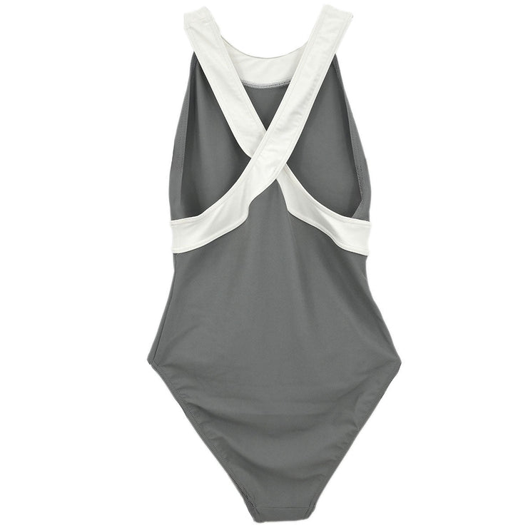 Chanel Swimwear Swimsuit Sport Line White Gray 01P #40 166201