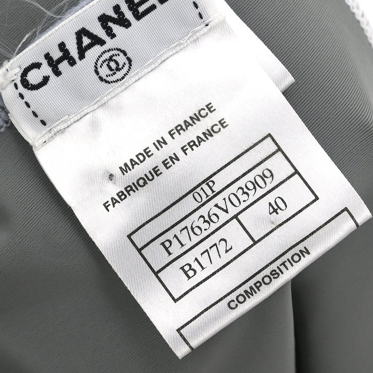 Chanel Swimwear Swimsuit Sport Line White Gray 01P #40 166201