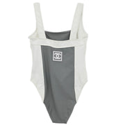 Chanel Swimwear Swimsuit Sport Line White Gray 01P #40 166202