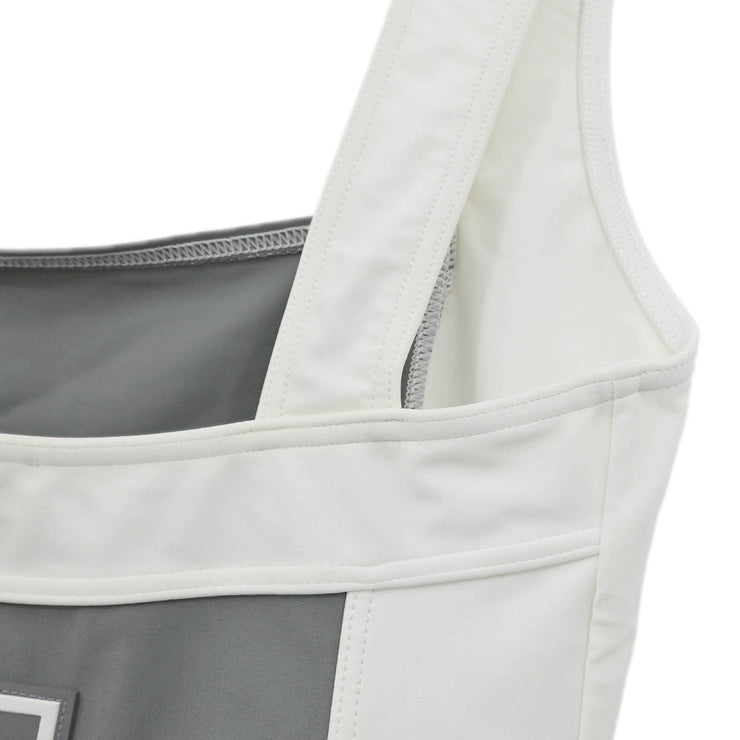 Chanel Swimwear Swimsuit Sport Line White Gray 01P #40 166202