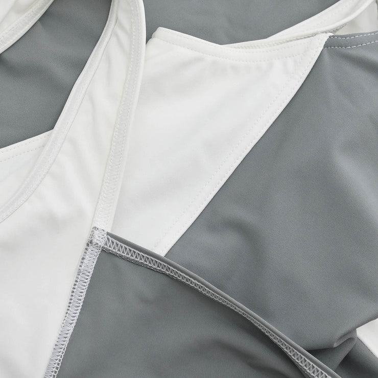 Chanel Swimwear Swimsuit Sport Line White Gray 01P #40 166202