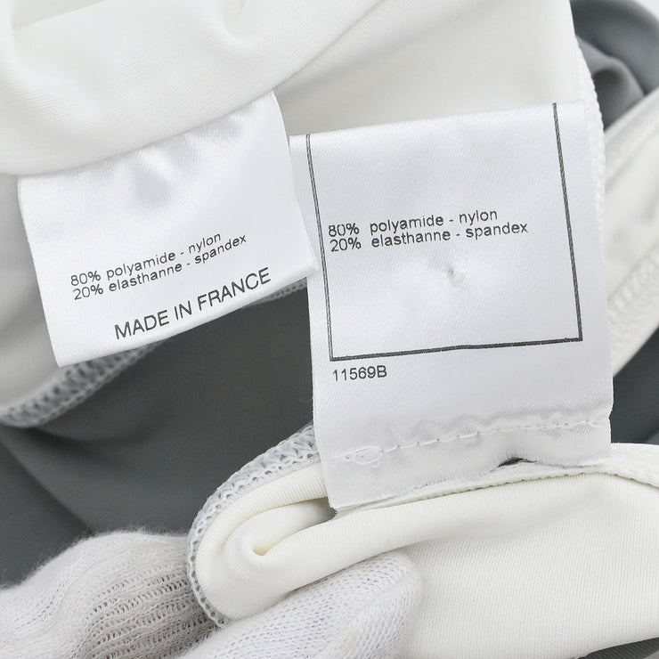 Chanel Swimwear Swimsuit Sport Line White Gray 01P #40 166202