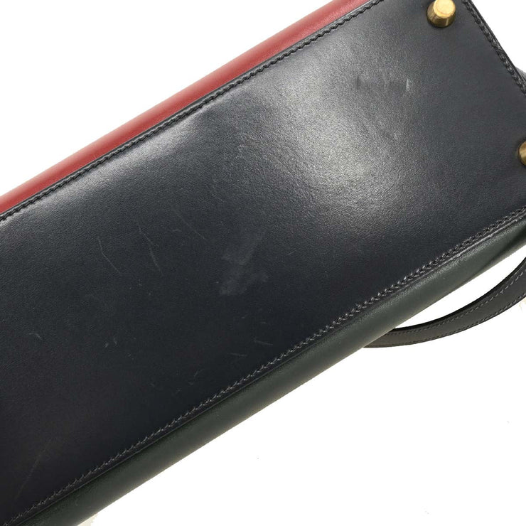 Hermes Black Rouge H Box Calf Kelly 28 Sellier 2way Handbag 8 Circle:X 166278