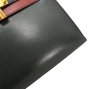 Hermes Black Rouge H Box Calf Kelly 28 Sellier 2way Handbag 8 Circle:X 166278