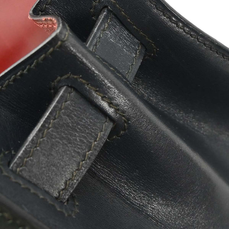 Hermes Black Rouge H Box Calf Kelly 28 Sellier 2way Handbag 8 Circle:X 166278