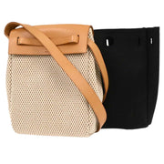 Hermes Beige Black Toile GM Officier Herbag TPM 2 in 1 Shoulder Bag C Square:* 166288