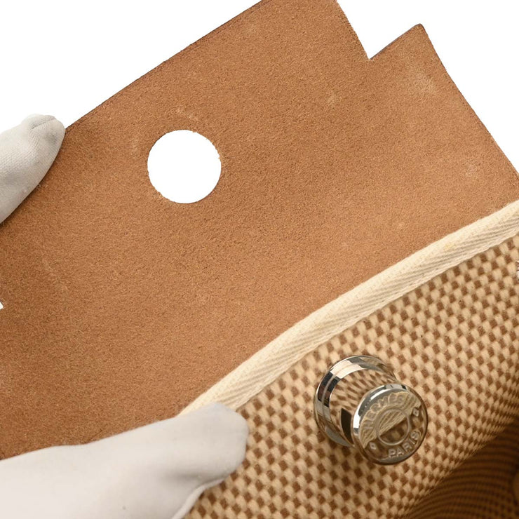 Hermes Beige Black Toile GM Officier Herbag TPM 2 in 1 Shoulder Bag C Square:* 166288