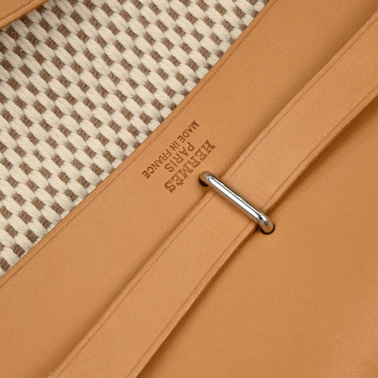 Hermes Beige Black Toile GM Officier Herbag TPM 2 in 1 Shoulder Bag C Square:* 166288