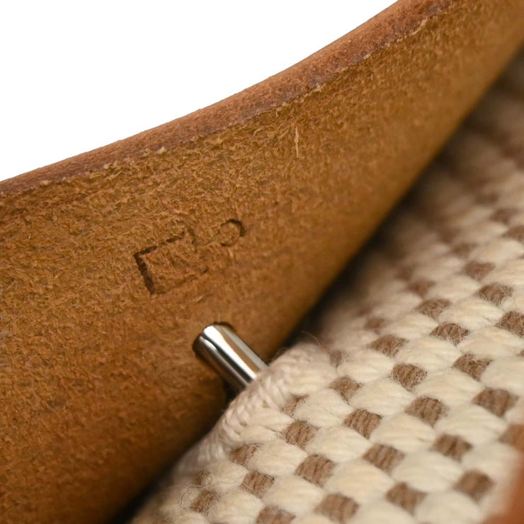 Hermes Beige Black Toile GM Officier Herbag TPM 2 in 1 Shoulder Bag C Square:* 166288