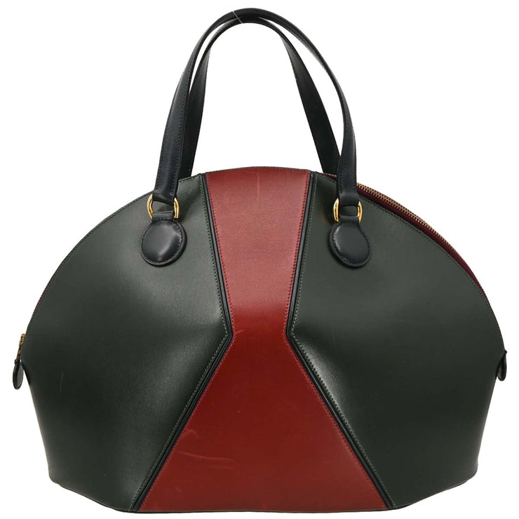 Hermes Vert Fonce Rouge H Box Calf Il de Veau Handbag 16 27  Circle:V 166300