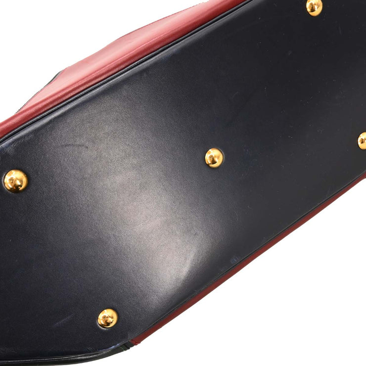 Hermes Vert Fonce Rouge H Box Calf Il de Veau Handbag 16 27  Circle:V 166300