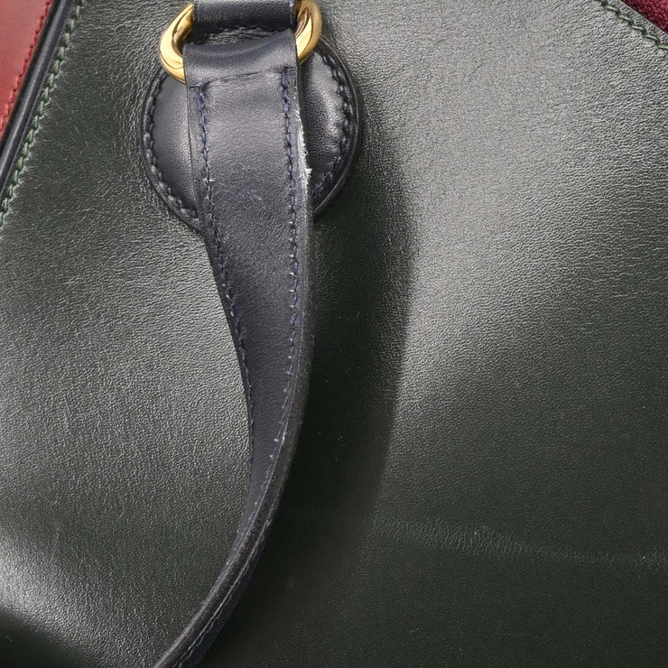 Hermes Vert Fonce Rouge H Box Calf Il de Veau Handbag 16 27  Circle:V 166300