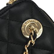 Chanel Black Lambskin Artificial Pearl Vanity Shoulder Bag 166305