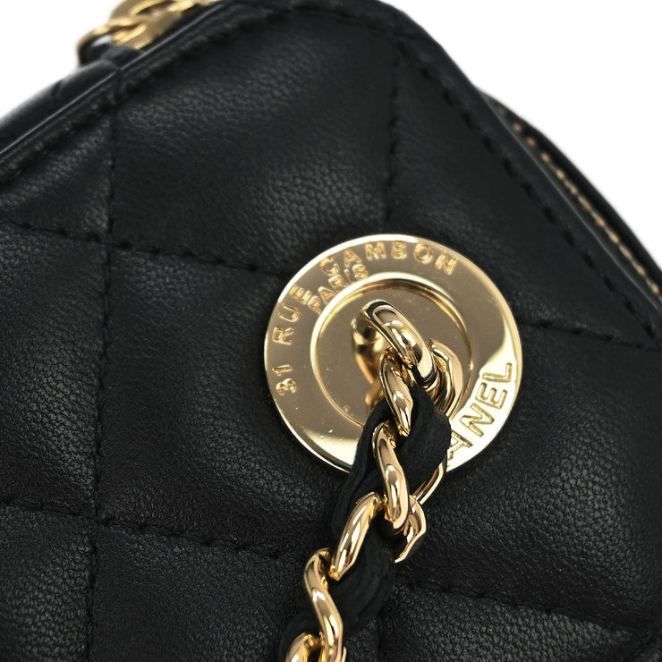 Chanel Black Lambskin Artificial Pearl Vanity Shoulder Bag 166305