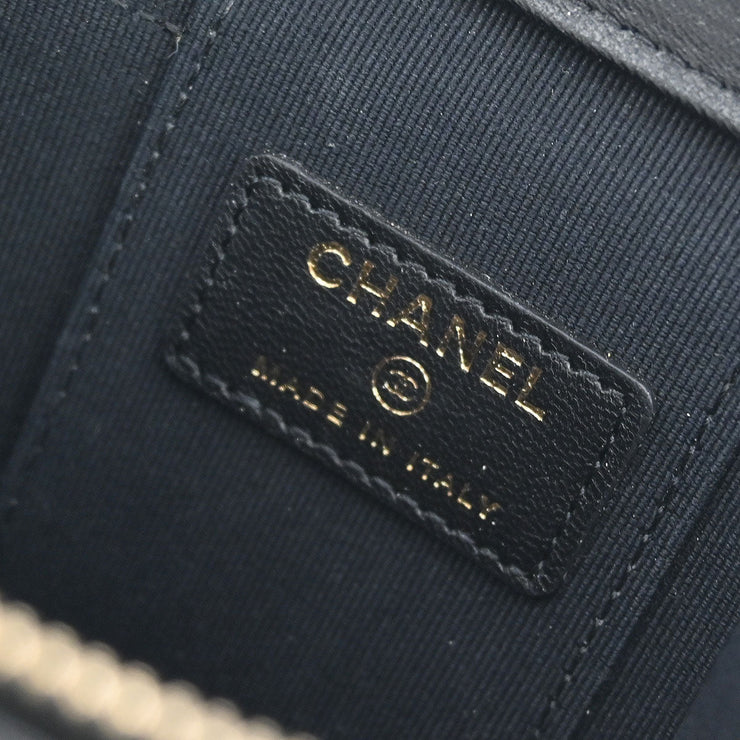 Chanel Black Lambskin Artificial Pearl Vanity Shoulder Bag 166305