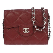 Chanel Bordeaux Calfskin WOC Wallet On Chain Shoulder Bag 166356