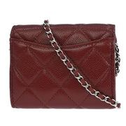 Chanel Bordeaux Calfskin WOC Wallet On Chain Shoulder Bag 166356