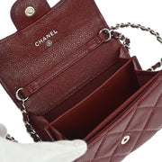 Chanel Bordeaux Calfskin WOC Wallet On Chain Shoulder Bag 166356