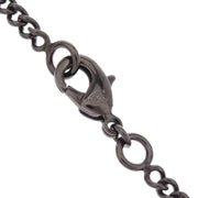 Chanel CC Chain Pendant Necklace Silver Black Rhinestone B15V 166363