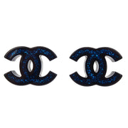 Chanel CC Piercing Earrings Black 17S 166379