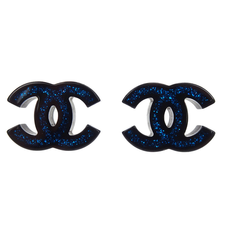 Chanel CC Piercing Earrings Black 17S 166379