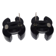 Chanel CC Piercing Earrings Black 17S 166379