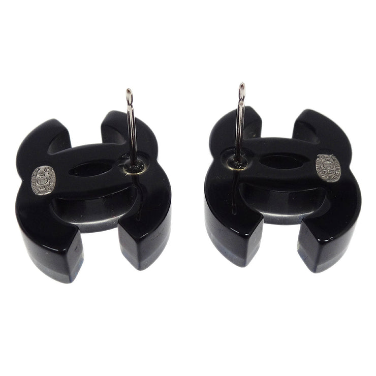 Chanel CC Piercing Earrings Black 17S 166379