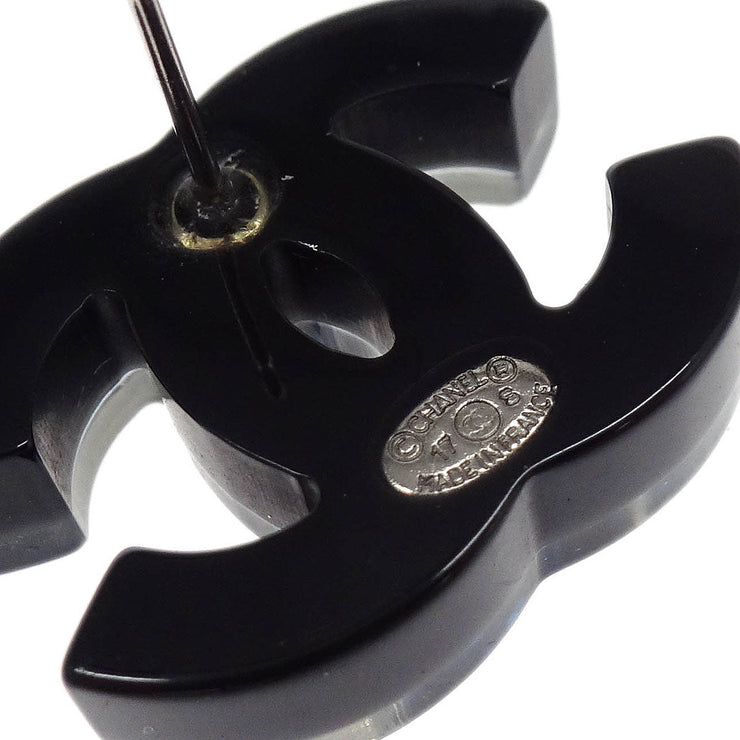 Chanel CC Piercing Earrings Black 17S 166379
