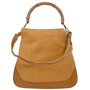 Gucci Brown Leather Bamboo 2way Handbag 001.4095 002058 166415