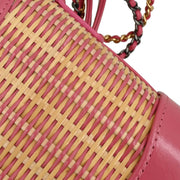 Chanel Pink Rattan Calfskin Small Gabrielle Shoulder Bag 166429
