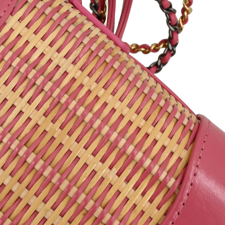 Chanel Pink Rattan Calfskin Small Gabrielle Shoulder Bag 166429